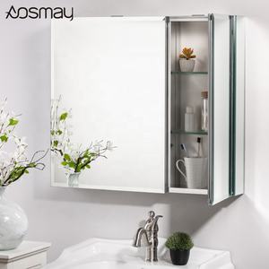 Usine chinoise bon marché avec cadre en aluminium pour hôtel, <span class=keywords><strong>armoire</strong></span> à <span class=keywords><strong>pharmacie</strong></span> encastrée à 2 portes au design élégant - Product Image 4