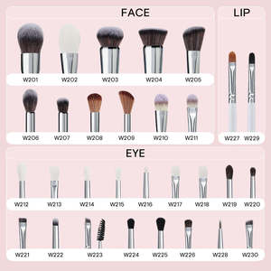 Kit de maquillage Kabuki végan de haute qualité, 16 pièces, 20 pièces, 26 pièces, rose, blanc, professionnel, personnalisable, bricolage - Product Image 4