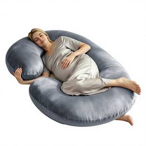 Oreiller de grossesse en forme de C 140x70cm, housse en velours pour tout le corps, lavable en machine, stock Pologne, livraison directe UE, faible MOQ - Product Image 1