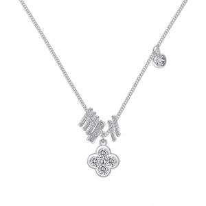 Dylam Dainty Design 925 <b>Silver</b> Rhodium 18K Gold Plated Link Chain 5A Zirconia Four <b>Leaf</b> Clover Twisted Circle Pendant <b>Necklaces</b> - Product Image 1