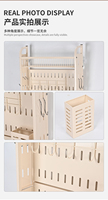 Étagère de rangement de salle de bain en fer, sur pied, tube carré, 4 crochets en S, blanc crème, thermolaquée, réglable, style industriel pour toilettes