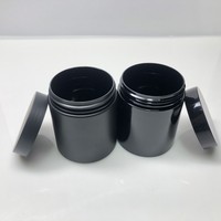 250ml Petit Plastique Mat Noir Doux Au Toucher Hdpe Bouteille Capsule Emballage Pilule Capsule Bocaux Avec Couvercle À Vis