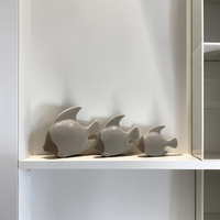 Décoration d'été en céramique en forme de poisson Thème mer ou océan Objets décoratifs élégants pour la maison ou le bureau
