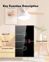 Interrupteur intelligent pour ventilateur de plafond WiFi Tuya, norme américaine, contrôleur de vitesse de ventilateur, compatible avec l'application Smart Life, Alexa, Google Home, OEM