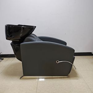 Modern Reclining Shampoo <b>Bed</b> with Ceramic Bowl Hair Wash Chair for Beauty Salon Barber Shop Spa - Product Image 4
