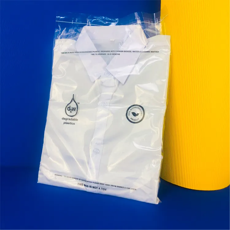 Custom Eco Friendly Bolsa Garment Packaging Biodegradable Bag Degradable Packing Plastic Cellophane Adhesive Tape with