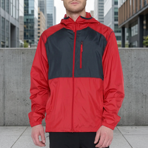 Chaqueta Cortavientos Impermeable con Capucha para Hombre, Ligera, Transpirable, 100% Poliéster, para Deportes al Aire Libre, Casual, OEM, ODM - Product Image 1