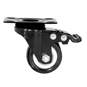 Ensemble de roulettes pivotantes en <span class=keywords><strong>PVC</strong></span> orange et <span class=keywords><strong>noir</strong></span>, freinables, 50 mm (2 pouces), petites roulettes pour meubles, usage léger, pour chaise de bureau - Product Image 3