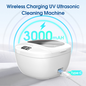 Nettoyeur à ultrasons professionnel pour <span class=keywords><strong>bijoux</strong></span>, appareils dentaires, prothèses et lunettes 45 000 Hz Portable 360 °   Machine de <span class=keywords><strong>nettoyage</strong></span> en profondeur - Product Image 4