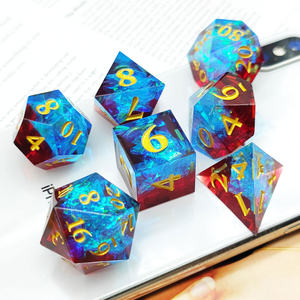 Feeron – Jeu de dés polyédriques en résine fantaisie, effet arc-en-ciel irisé unique, haute qualité, durables, ensemble de 7 pièces pour les passionnés de jeux de société - Product Image 6