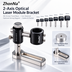 ZhonNa 2-Achsen Optisches Laser-LD-Modul Stativ M6-Schraube Feste Eisenbasis Magnetische Halterung Testanalyse-Instrumententeile Schwarz - Product Image 3