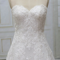 Moderne A-ligne chérie robe de mariée usine en gros grande taille robe de mariée dentelle appliques avec plancher-longueur taille naturelle