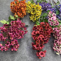 B-1319 Décoration de plafond moderne faite à la main de haute qualité pour la Saint-Valentin, fleurs suspendues artificielles à 3 branches, fruits perlés à longue tige