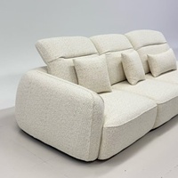 Ensemble de canapés modernes en tissu bouclé courbé |   Canapé sectionnel rembourré de luxe pour salon, mobilier d'hôtel