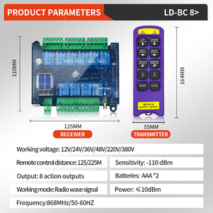 Télécommande industrielle sans fil LD-BC8 pour palan de pont roulant, contrôleur radio pour équipement lourd - Product Image 6