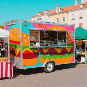 2025 Ce Certificated Approved Europe Standard Street Mobile Fast Food Kiosk Truck Stand Vending Rolled Ice Cream <b>Cart</b> - Product Image 3