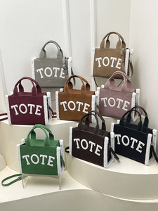 Borsa Tote Monospalla Grande da Donna di Marca Famosa, Colore Solido, Resistente all'Acqua, in PU, con Chiusura a Hasp, Portatile, Nuova Moda, Designer, con Lettere - Product Image 3