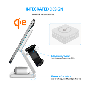   Cargador Inalámbrico 3 en 1, Soporte de Carga Rápida de 15W, Plegable, Magnético, Portátil, para Teléfonos Celulares, Cargador Eléctrico - Product Image 4