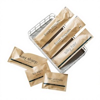 Kit de toilette jetable en coton pour hôtel, 7 pièces (brosse à dents, peigne, bonnet de douche), emballé individuellement, directement de l'usine