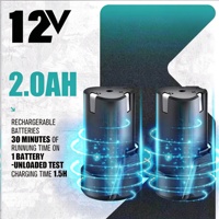 Kit de polisseuse de voiture mini industrielle sans fil, 6 vitesses variables, pour le detailing et le cirage, 2 batteries Li-ion 12V 2000mAh, machine à polir