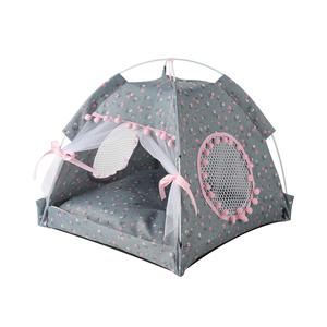 Schattige Indoor Ademende <span class=keywords><strong>Pet</strong></span> Tent Met Bed Patroon Draagbare Hond En Kat Huis Voor Kleine Dieren - Product Image 3