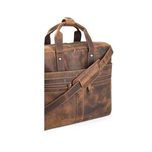 Sac messager en cuir marron de qualité supérieure pour hommes, sac de bureau pour hommes, compartiment rembourré pour ordinateur portable avec sangle réglable - Product Image 3