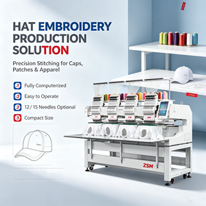 4 Head Computerized Embroidery Machine New Multi-Function Cap Hat T-<b>shirt</b> Sewing <b>Monogram</b> Machine Flat Logo Embroidery Core - Product Image 1