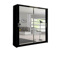 Armoire moderne en bois avec miroir et porte coulissante au design innovant, meubles écologiques pour chambre à coucher et salon, personnalisables pour usage domestique