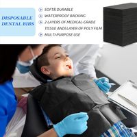 Bavettes dentaires écologiques imperméables noires, fournitures de tatouage, bavettes dentaires jetables