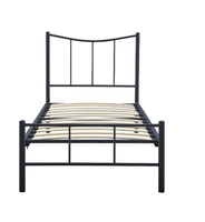 Lit semi-double en métal noir-208x129x100cm, taille du matelas 120x200cm