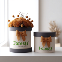 Boîtes à fleurs romantiques de forme ronde, boîtes à fleurs cylindriques de luxe, bouquet de fleurs fait main, emballage cadeau avec logo personnalisé