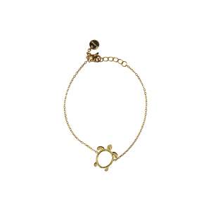 สร้อยข้อมือ Fine Charm  วัสดุสแตนเลสสตีล 316L ชุบทอง PVD พร้อมจี้รูปเต่า ทนทาน เป็นมิตรต่อสิ่งแวดล้อม - Product Image 1