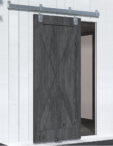 Heavy Duty White <strong>Rail</strong> Kit Barn Door Hardware Smooth Rolling Sliding Track In Farmhouse Style Industrial Design For Warehouses - Product Image 4