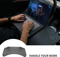 Table de plateau de voiture avant de bureau de volant d'ordinateur portable de PC pliable de luxe pour Tesla modèle Y modèle 3 pour travailler voyage manger déjeuner