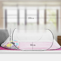 Moustiquaire pliable écologique pour enfants avec fermeture éclair, 200*80*56cm, installation facile, usage domestique