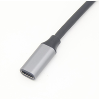 Câble personnalisé Gen2 USB 3.1 à angle de 90 degrés, extension mâle-femelle Type-C, 20 Gbps, charge rapide, câble PVC pour microphone/haut-parleur/moniteur