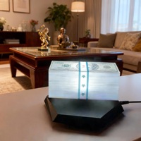 Lampe de table LED créative en forme de billet de banque flottant à lévitation magnétique, veilleuse design billet de dollar, décoration de bureau et de maison, cadeau