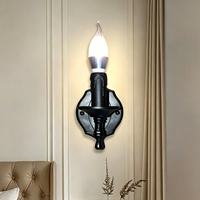 Lámpara de Pared Moderna Rústica de Aluminio Negro con 1 Luz, Diseño de Cera que Cae, para Sala de Estar, Dormitorio, Pasillo