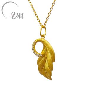 UM Jewelry 925 <b>Silver</b> Gold Plated Minimalist Wedding <b>Pendant</b> <b>Necklace</b> with White Zircon Wholesale for Unisex/Men/Women - Product Image 1