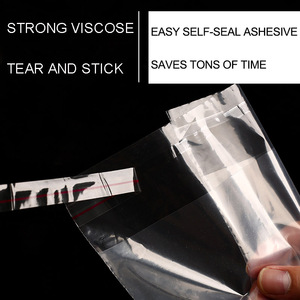 Sacs en plastique transparents en PE refermables autocollants pour supermarchés, expositions, vêtements, emballage et expédition, 100 microns - Product Image 5