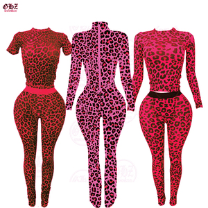 2025 nuevo Cheetah leopardo estampado contraste camisa Legging Loungewear mujeres 2 piezas <span class=keywords><strong>Lounge</strong></span> <span class=keywords><strong>Set</strong></span> - Product Image 5