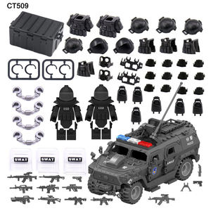 Equipaggiamento speciale da poliziotto SWAT polizia-SUV armatura per veicoli militari accessori per armi militari esercito Set di blocchi per giocattoli per bambini - Product Image 1