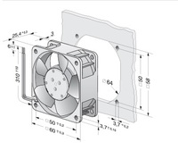 Ventilateur axial de refroidissement pour châssis et armoire 612NH 6cm 12V DC 1.8W 43m3/h 5600rpm 60x60x25mm 6025 avec roulement à billes