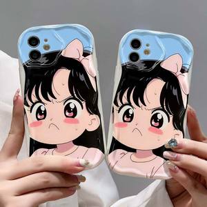 Bella ragazza arrabbiata stampa bordo d'onda in Silicone TPU custodia per telefono cellulare per Iphone 8 X Xr Xs 11 12 13 14 16 17 Pro Max - Product Image 1