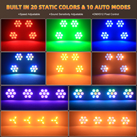 UKING 7 LED Mini Strobe Rétro pour Scène, Lumière DJ Club 7x50W COB LED à Effet Pixel pour Club, Mariage, Fête