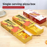 Boîte d'emballage de pizza longue style Detroit à portion individuelle, personnalisée, en gros, épaisse, jetable, avec pelliculage mat, portable