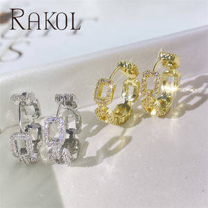 Rakol EP5630 impermeable Hip-Hop aro completo diamante pequeños pendientes joyería - Product Image 4