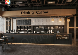Muebles de mostrador para cafetería comercial, MDF, vidrio templado, metal, diseño ecológico de alta resistencia, tamaño/color/logotipo personalizables - Product Image 4