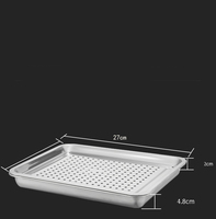 Haushalts küche gedämpfte Reiss chale Edelstahls chale rechteckige flache Platte gedämpfte Reis gedämpfte Schüssel Grill Backblech