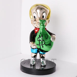 Sculpture Pop Art Alec Monopoly : Monopoly Dollar, Sac d'argent, Pinocchio avec Cœur d'amour - Product Image 3